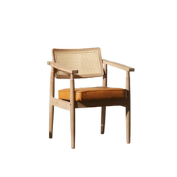 Solid wood rattan wasabi style original dining chair