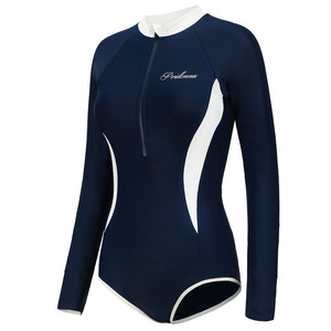 PRIDONNA long -sleeved conjoined swimsuit female vacation hot spring swimwear sunscreen, anti -chlorine, chlorine, wind wave diving suit