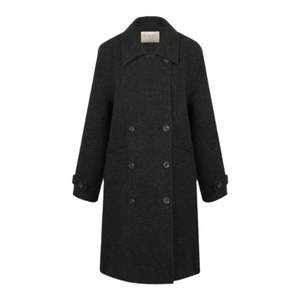 
Solighter French full wool double-breasted coat for women in autumn and winter new lapel mid-length woolen jacket