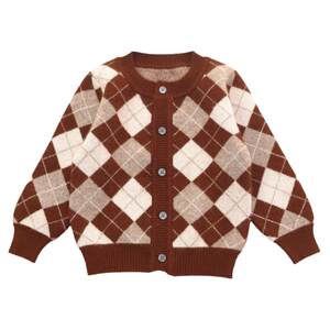 
MOLIU Children's Cashmere Knitted Cardigan Autumn and Winter Boys Thickened Cashmere Jacket Medium Large Children's Sweater