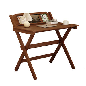 
Solid wood folding table children's table bedroom home computer desk simple office desk portable folding rubber wood dining table