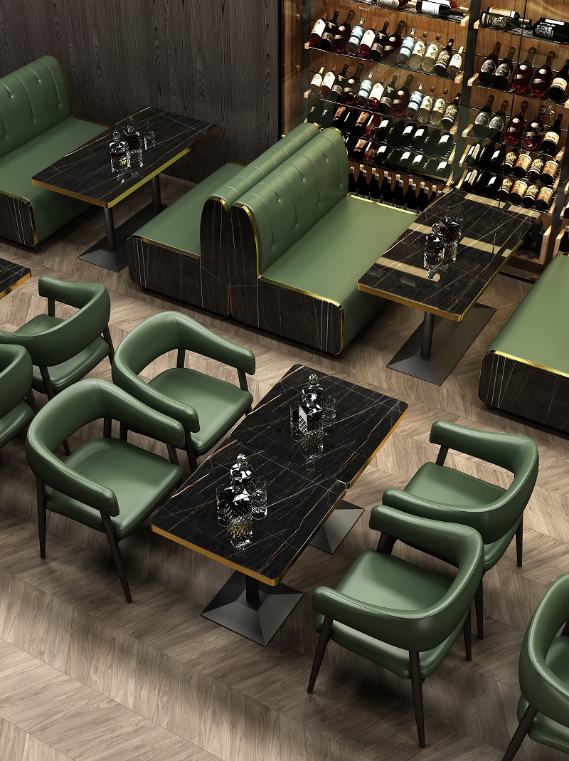  复古酒吧卡座沙发清吧小酒馆奶茶店双人咖啡音乐西餐厅桌椅组合