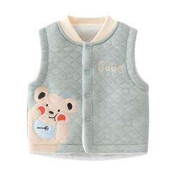Autumn And Winter Baby Clothes, Children, Baby, Small Waistcoat, Plus Velvet, Coral Velvet Vest, Outer Wear To Keep Warm