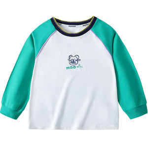 
MQDmini children's clothing boys long-sleeved T-shirt children's spring 2026 new spring clothing boys round neck top clothes