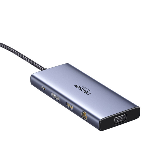 GreenLian Dual HDMI Dock Typec Extended HD 8K Screen Projection Four/Three Screen Different Display 4K60Hz Split Screen Conversion Multi-Screen Display USB Splitter Interface Accessories for Laptop Computers
