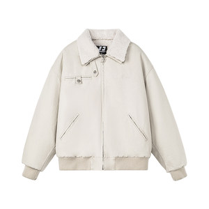 FORNINES disassembly lambs of lambs lapel cotton coat men and women couples in winter thickened plus velvet American style jacket
