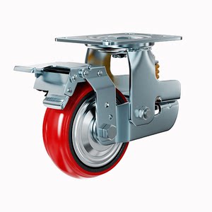 
Heavy-duty spring shock-absorbing caster 4568-inch iron core polyurethane wear-resistant pu wheel shock-absorbing ground brake traction gate wheel