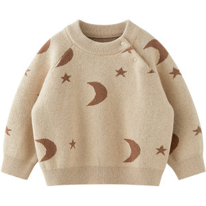 
Wei Shi Muni baby sweater spring and autumn male and female baby tops knitted sweaters Christmas clothes outer wear woolen sweaters versatile