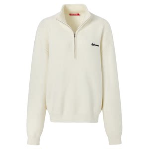 
[Celebrity Same Style] LEDIM WANG Stand Collar Sweater Women's 2026 Spring New White Shoulder Pad T-Type Top