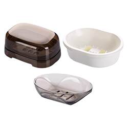 Camellia soap box drain household simple portable creative large size punch-free bathroom plastic soap rack with lid
