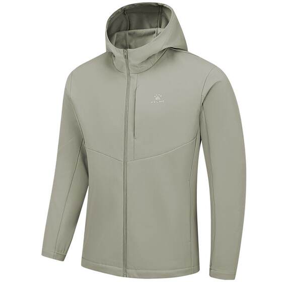 
KELME soft shell jacket men's winter plus velvet woven sports coat waterproof hooded outdoor jacket charge
