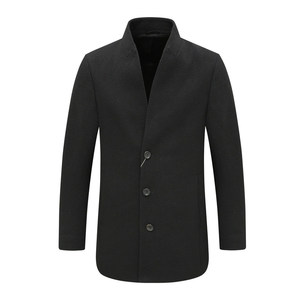 
KN75 Kang L Ni L off size clearance early spring middle-aged men's stand collar 85.1 wool dark blue woolen coat