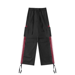 
FDR American imitation suede striped web casual pants for men and women, loose couple straight pants, sports trousers and leather pants