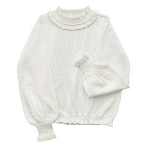
Lolita sweater with turtleneck base knit sweater warm puff sleeves with slim Japanese soft girl