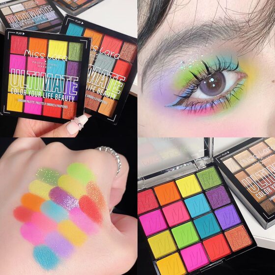 palette eyeshadow ສີ, ການແຕ່ງຫນ້າເວທີຂອງເດັກນ້ອຍ, ພິເສດສີຟ້າ, ສີບົວແລະສີຂຽວເຄື່ອງສໍາອາງປະສິດທິພາບຫຼາຍສີ, ບໍ່ມີສານພິດ.