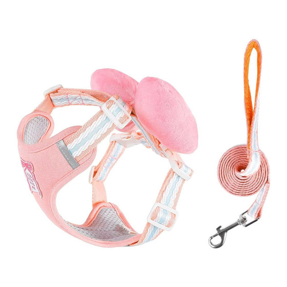 Cat leash with cute bow decoration for kittens and small dogs. Special cat walking rope to prevent break-away in spring and summer.