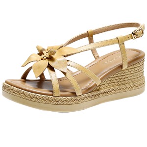 
Senda thick-soled sandals women's 26 summer new style genuine leather increased slope heel seaside beach sandals soft leather 4UW30