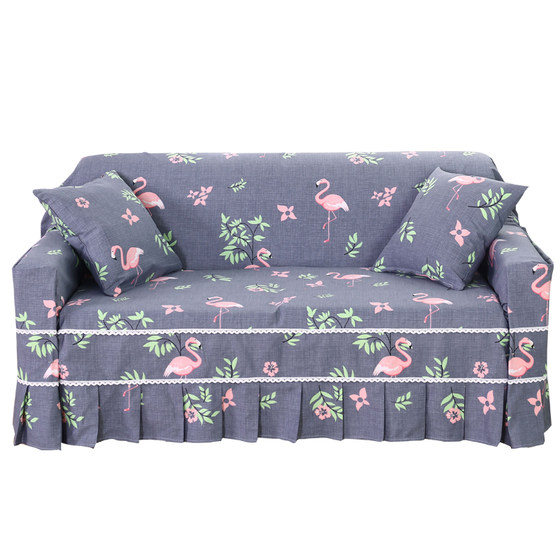 
Sofa cover full cover for double three-person sofa cover for cat scratching four seasons universal simple non-slip fabric sofa towel full cover