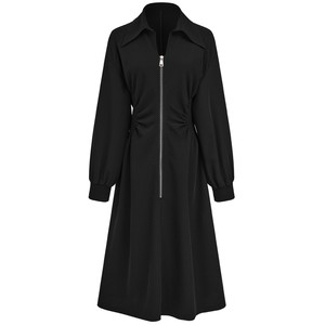 
Mandes French dress blouse dress 2025 autumn new high-waisted slim black skirt