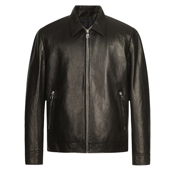 
[Genuine Sheep Leather] Mangalon winter new business lapel men's leather jacket fashion warm jacket
