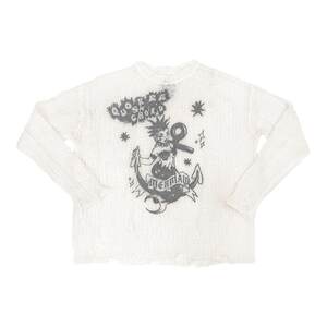 
QSC original punk mermaid mohair ripped knitted loose pullover lazy style sweater top printed autumn and winter