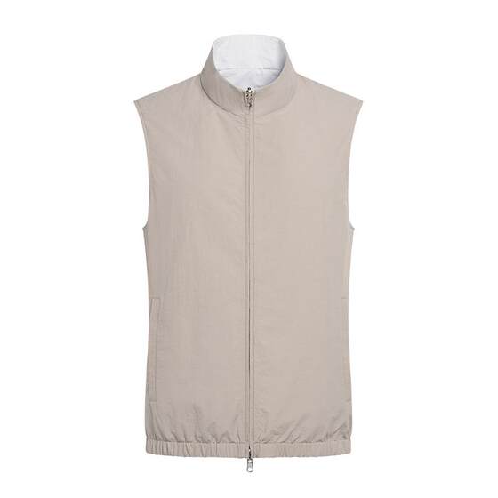 
SUITSUPPLY light taupe zipper reversible men's vest vest