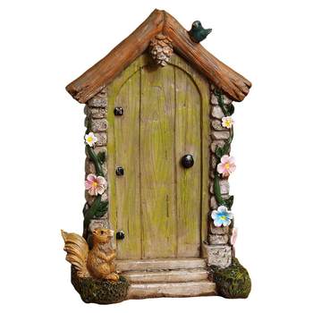 Elf's resin door table and chair succulent micro landscape decoration