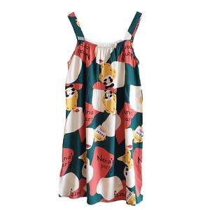 Summer thin Korean sling Sweet Cotton and Silk Shelter Thin Summer Women's Loose Palar Dress Loose Dress