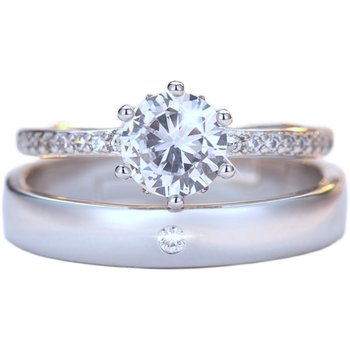 Simulated wedding rings, a pair of live props for a couple