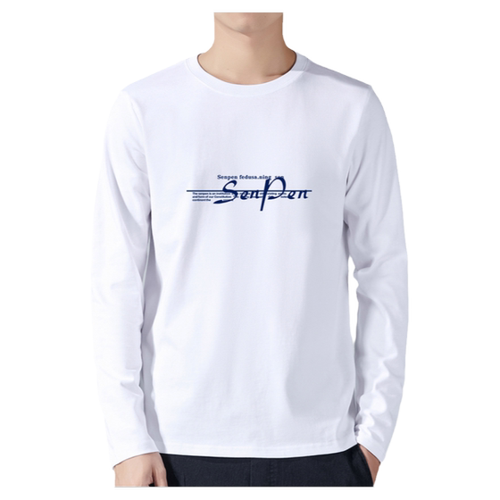 
Spring 2026 new pure cotton white T-shirt men's long-sleeved T-shirt trendy solid color top with bottoming shirt