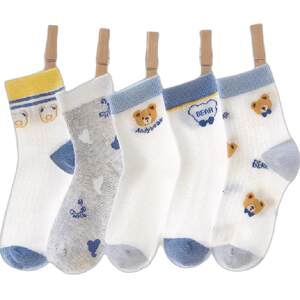 
Children's socks for boys' socks for pure cotton boys' mid-tube socks for a type of cotton socks for spring and summer boys' summer thin mesh socks