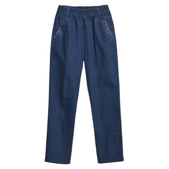 
Middle-aged and elderly women's velvet jeans for autumn and winter mothers