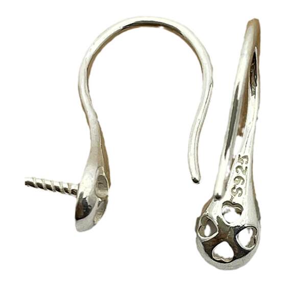 
Guansheng 925 sterling silver ear hook pearl round beads empty support semi-finished handmade jewelry diy accessories ear hook not inlaid