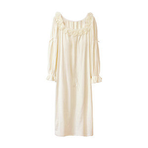 
BIEN Island Velvet Nightgown Women's Autumn and Winter Thin Velvet Princess Style Home Clothes Can be Weared Outside with Breast Pads 2025 New Style