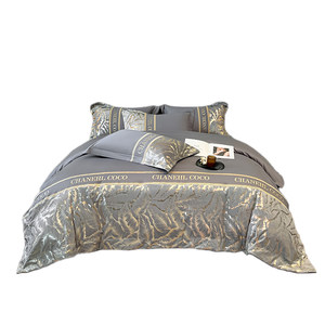 
Light luxury style Class A high-end 180-count long-staple cotton four-piece set of pure cotton sheets, cotton embroidered quilt cover, bedding