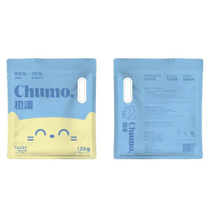 
Chumo Tofu Cat Litter Deodorant, Dust-free, Non-stick bottom can flush the toilet 1.5mm fine particles blue engraving cat litter same as 2kg