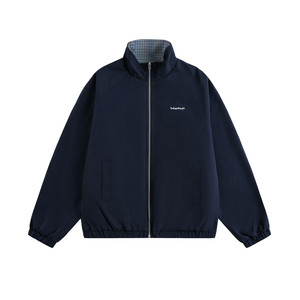 
NEVERNEED reversible lapel jacket for men and women spring American cleanfit trendy brand embroidered top