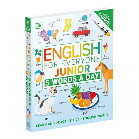 华研原版 少儿初级英语 每天5个单词 英文原版 English for Everyone Junior 5 Words a Day DK人人学英语 英文版 进口书