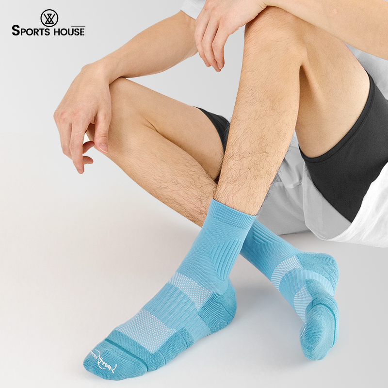 Sport's House运动之家男士中筒透气轻薄跑步袜专业运动袜子