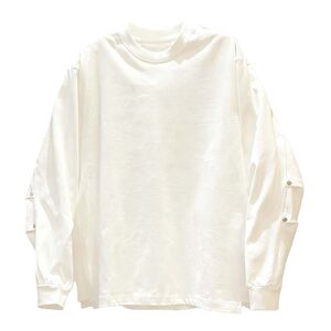 
Spring and Autumn trend heavy long-sleeved T-shirt men's loose casual rivet design handsome versatile bottoming shirt trendy tops