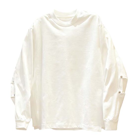 
Spring and Autumn trend heavy long-sleeved T-shirt men's loose casual rivet design handsome versatile bottoming shirt trendy tops