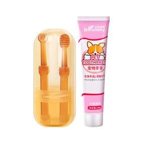 Pet cat silicon glue small toothbrush cat brush dog toothpaste toothpaste set removal of bad breath, edible tooth cleaning supplies