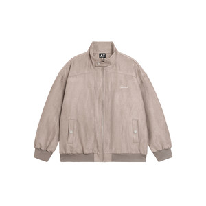 
Zhou Shen's same style FORNINES retro suede stand collar jacket men's and women's trendy brand jacket spring and autumn American style jacket