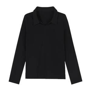 
Long-sleeved T-shirt women's bottoming shirt spring and autumn 2026 new spring hot style age-reducing women's lapel shoulder top