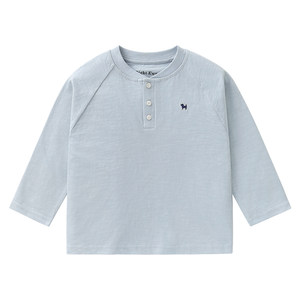 
Youou children's clothing boys' pure cotton base layer half-button T-shirt long-sleeved spring clothing 2026 new children's baby inner wear