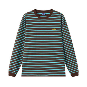 
Mr. Jiangnan NewJNXS pure cotton 280g contrast striped long-sleeved T-shirt for men and women loose casual printed top spring