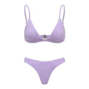 Yukari Swim Women's Split Swimsuit New High Waist Solid Color Sexy Bikini European and American Beach Bikini