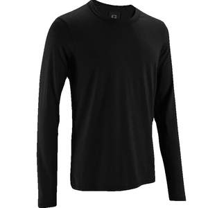 Decathlon long -sleeved T -shirt male solid color whole cotton run sweater bottoming shirt white casual warm sports top SAT3