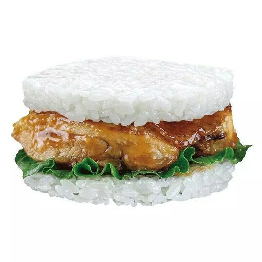 Triangular Burger Le Yaoju Teriyaki Rice Burger for Instant Breakfast - Microwave-Ready ...
