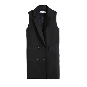 
Women's spring and autumn medium-length Korean version 2025 new autumn suit sleeveless jacket for women slim shoulder horse clip